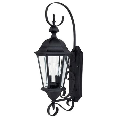 The robust frame features an oversized handle and rivet details, all finished in a modern earth black. Capital Lighting 9722BK - Carriage House 2 Light Outdoor Wall Lantern, Black | Outdoor wall ...