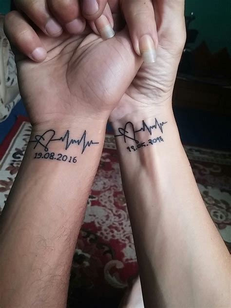 So watch a scary movie together that is full of edge of the seat chills, spills, and thrills! Husband And i forever tattoo couple matching heart beat # ...