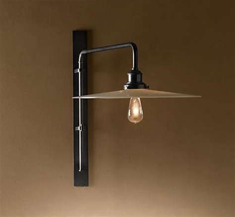 How to make a modern swinging wall light from iron pipe fittings. Circa 1900 Train Station Swing-Arm Sconce