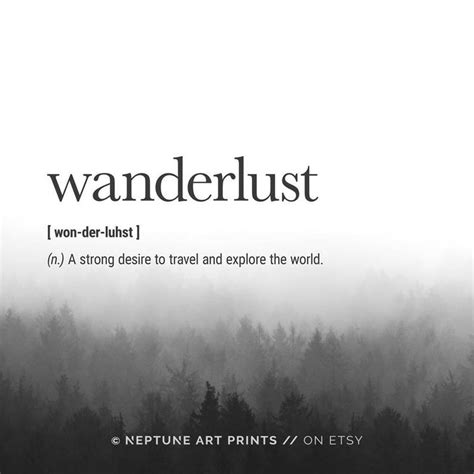 Wanderlust Definition Printable, Word Definition Print ...