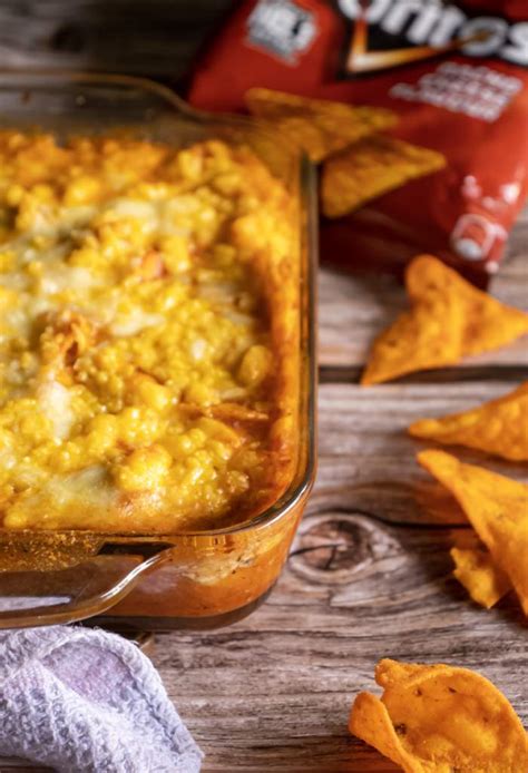 Aside from cooking the chicken, this casserole is super easy to make and can be prepared ahead of time. Nacho Cheese Dorito Chicken Casserole - Recipe Magik