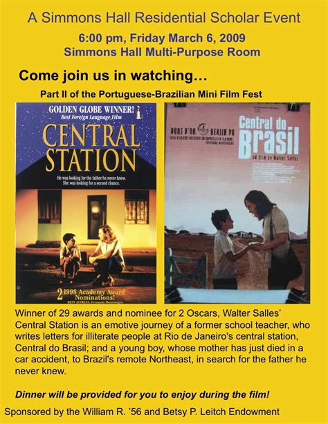 Where to watch central station central station movie free online Residential Scholar Events Spring 2009