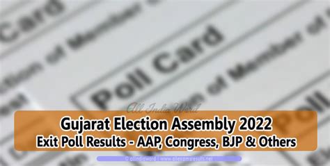 These are the second set of elections to the result of the gujarat municipal corporation elections, therefore, is very important for the bjp, which is the western state's ruling party as well. Gujarat Election 2022 Exit Poll Results - Assembly Elections (Vidhan Sabha) - Gujarat Assembly ...