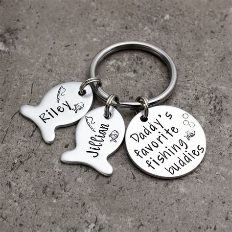Father day gift keyring birthday gifts for dad from daughter,father keychain dad keyring daddy keyring gifts engraving keyring grandad keyring presents for dad,gift box included 4.5 out of 5 stars 14 £3.59 £ 3. Kids Name Keychain For Dad, Fishing Buddies Personalized ...