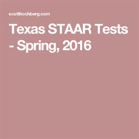 I'm not sure who still has that posted though. Texas STAAR Tests - Spring, 2016 | Texas staar test, Staar ...