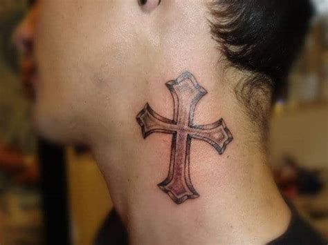 A very bold and personal place to get a tattoo. 101 Cross Tattoo Designs For Men - Outsons Tattoos