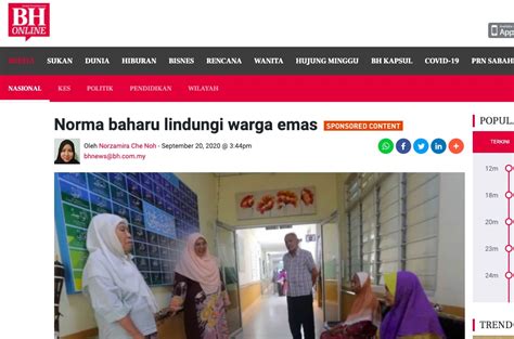 Bawah daripada umur tidak dibenarkan sama sekali. Berita Harian : Norma baharu lindungi warga emas - Media