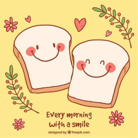 Romantic Background With Cute Toast Characters | Romantic background ...