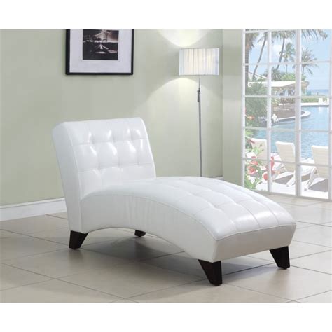 Perfect for a catnap, indoor chaise lounge chairs replace sectional couches in many homes, and can also be used as an extra bed for guests. Bowery Hill Faux Leather Chaise Lounge in White | eBay