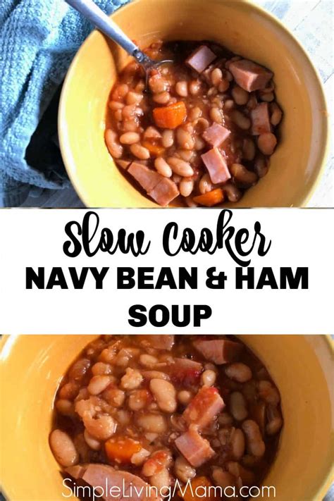 First, combine everything into the slow cooker. Slow Cooker Navy Bean and Ham Soup | Recipe | Ham soup, Ham, bean soup, Navy beans, ham