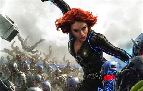 Black widow red hair color teases avengers endgame plot : Wallpaper Scarlett Johansson, battlefield, girl, Fantasy ...