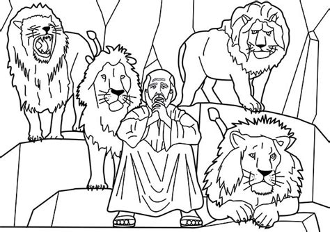 English español try it free login language Daniel and Four Lions in Daniel and the Lions Den Coloring ...