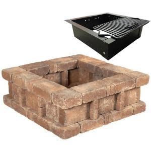 Kit fire pits, such as the rumblestone round fire pit kit from pavestone we made, come with everything you need, including blocks, metal fire bowl, and a mesh continue applying construction adhesive and layers of blocks, overlapping the joints on each row, until the fire pit is complete (our kit. Pavestone, RumbleStone Sierra Blend Kit-Square Fire Pit ...