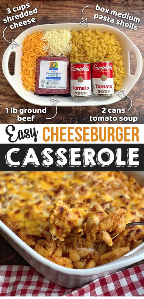 Arrange the leftover stuffing in a layer in the prepared casserole dish. Easy Hamburger Casserole Recipe (4 Ingredients) - Instrupix