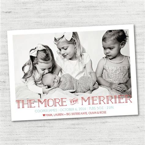 The more the merrier christmas card. Instant Download - Editable - The More The Merrier Christmas Birth Announcement | Christmas ...