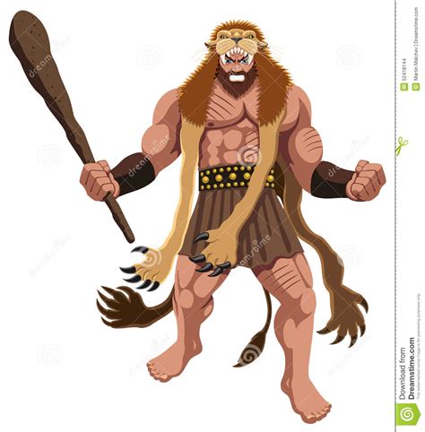 Traditionally, heracles was the son of zeus and alcmene. Heracles op wit vector illustratie. Illustratie bestaande ...