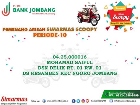 Home » unlabelled » nama pt sampoerna perak jombang : Daftar Pemenang Arisan Scoopy Periode 10 - PT. BPR Bank ...