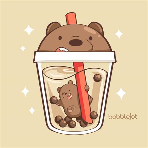 Panda tapioca milk tea with panda boba | yukitchen. Boba Bubble Tea Cartoon