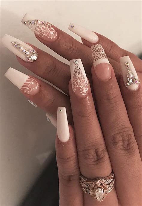 Collection by nail art designs. ELEGANT WEDDING NAIL ART IDEAS FOR BRIDE 2019 - Fashionre