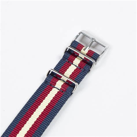 Orbit diver's 22mm nato strap in dark blue ow187. Timex Archive Nylon NATO Watch Strap (Blue/Burgundy/Cream ...