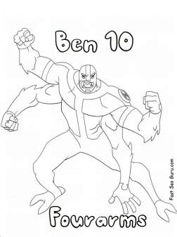 Click on the coloring page to open in a new. Printable Ben 10 characters alien fourarms coloring pages ...