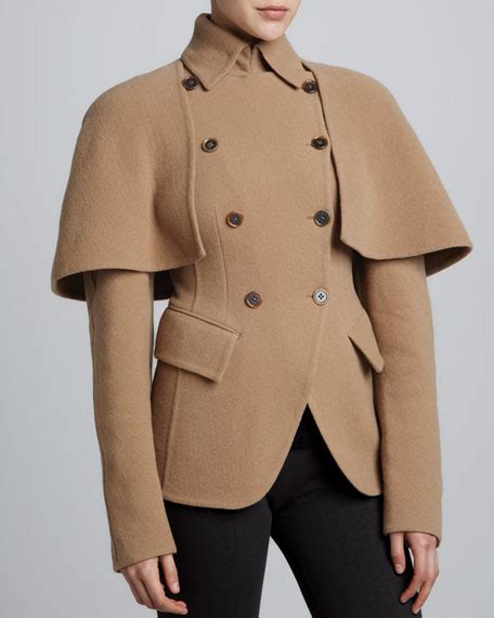 Product don't have any reviews. Donna Karan Double-Breasted Cutaway Jacket, Camel