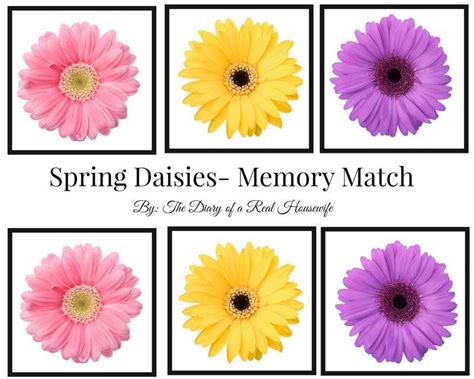 Correctly combining the colors of flowers, you can create picture of a bouquet of tender roses. Free Printable Spring Flower Memory Match - The Diary of a ...