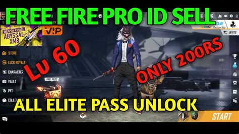 Every month free fire refresh all items of elite pass. Free fire pro id sell // all elite pass unlock // Level 60 ...