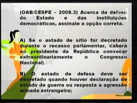 Un estado es un tipo de organización política, que cuenta con sus propias instituciones burocráticas, leyes y sistema económico, en la cual el poder se ejerce sobre una población que se encuentra en un. Estado de Defesa e Estado de Sítio 05 - YouTube