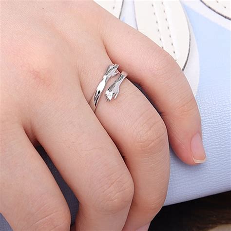 Check spelling or type a new query. Vintage Hugging Hand Ring for Women Man Silver Color Open ...
