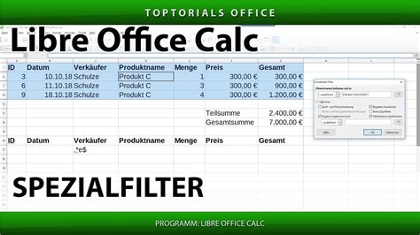 Ich habe zumindest bei einer exceltabelle schon einmal gesehen. Spezialfilter in LibreOffice Calc - TOPTORIALS