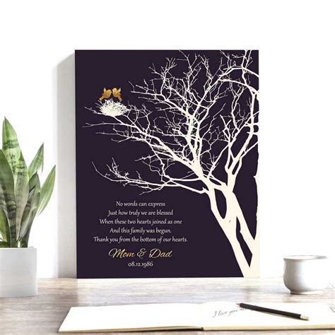 Gifts for mom dad anniversary india. 50th Golden Anniversary Personalized Family Wedding Tree ...