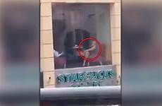 woman window caught masturbating herself shop her coffee pleasuring table under solo outside starbucks watching risky she partner vid explicit