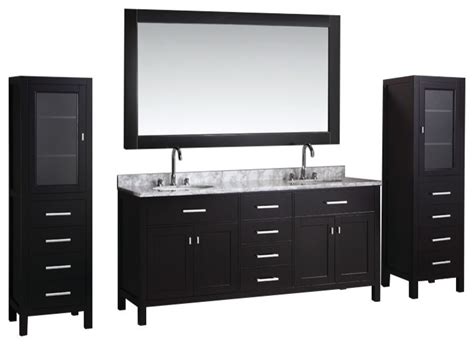 Rh members enjoy 25% savings and complimentary design services. London 72" Double Sink Vanity Set With 2 Matching Linen Cabinet - Transitional - Bathroom ...