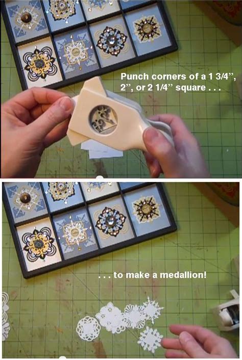 Birthday cards, friendship cards, anniversary cards How to make medallions using corner punches - by Laura ...