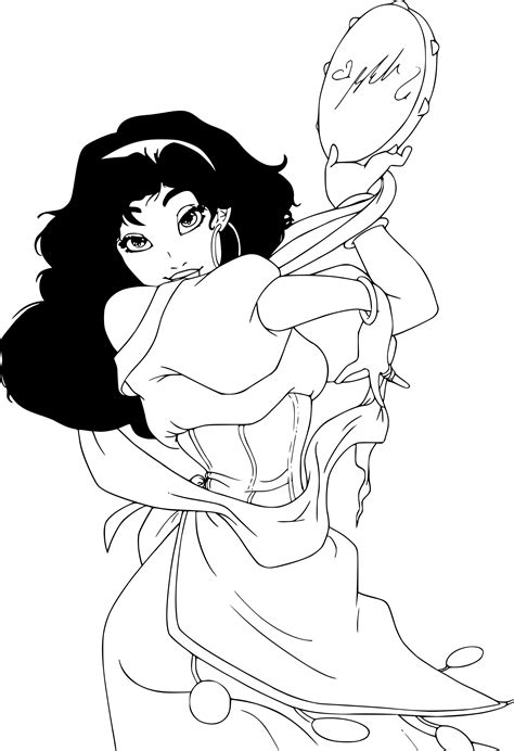 Dora embrasse son chiot coloriage. Coloriage Esmeralda Disney à imprimer