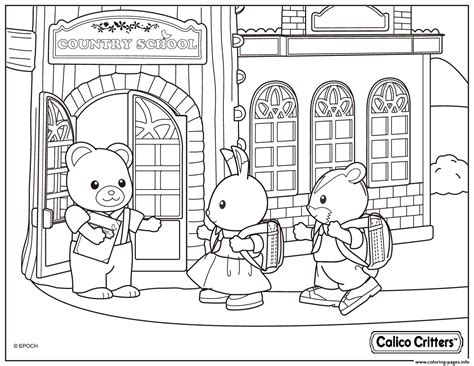 More 100 coloring pages from for preschooler category. Calico Critters Country School Coloring Pages Printable