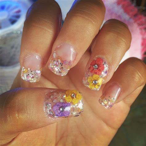 Nails real dried dry flowers 3d nail art decoration design diy tips multi colors. Pin by Kara on Nails | Nails, Dried flowers, Mood board