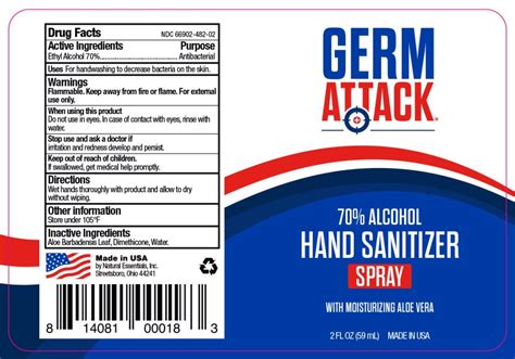 Check spelling or type a new query. Germ Attack Hand Sanitizer (liquid) Natural Essentials, Inc.