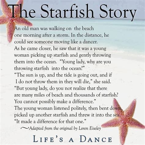Discover and share starfish quotes. Starfish story | Starfish story, Words, Story quotes