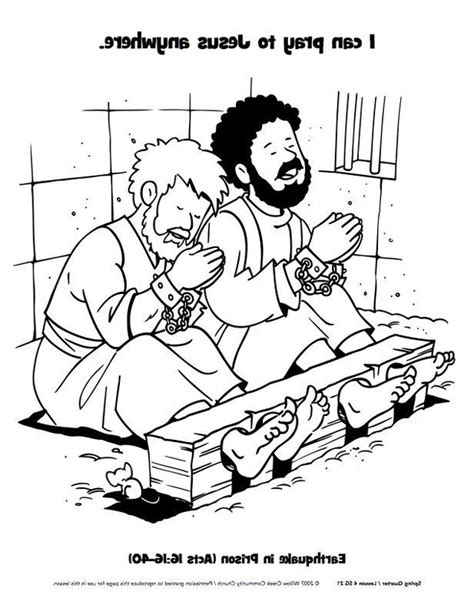 Confined to the stocks, they sang and prayed. paul and silas coloring page crafted here di 2020 | Buku ...