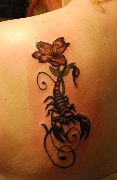 6 signes scorpion en tatouage temporaire / tatouage éphémère signe du scorpion / cadeau anniversaire scorpion. modele tatouage scorpion feminin avec fleur et arabesque ...