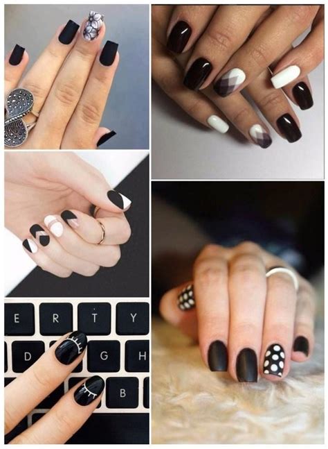 Uñas acrilicas negro, plata y corte con navaja. Decoración de uñas negras: ¡+50 ideas para manicuras oscuras! | Belleza
