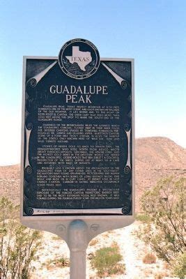 Guadalupe peak, also known as signal peak, is the highest point in texas. Guadalupe Peak Historical Marker