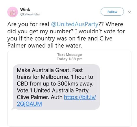 Maybe you would like to learn more about one of these? Clive Palmer slammed after text messages from political ...