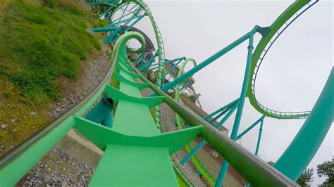 Steel roller coaster located at tokyo dome city attractions park in tokyo passes through a hubless ferris wheel and a hole in the building. Hydra Roller Coaster Backwards Reverse POV Fun & Weird ...