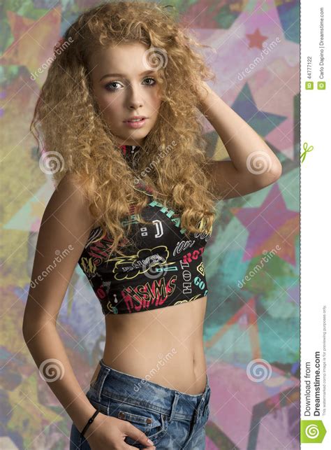 Also, ask about which curly hair routine and products to use because these are what can make or break this style for you. Fashion teenager stock photo. Image of gorgeous, hair ...