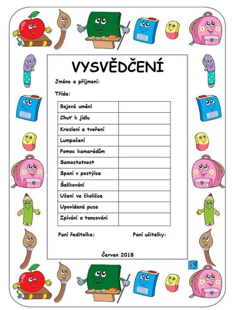 Po tvém vysvědčení můžeš být rád, že pořád chodíš. Pin by Jana Němečková on vysvědčení | Preschool, Education ...