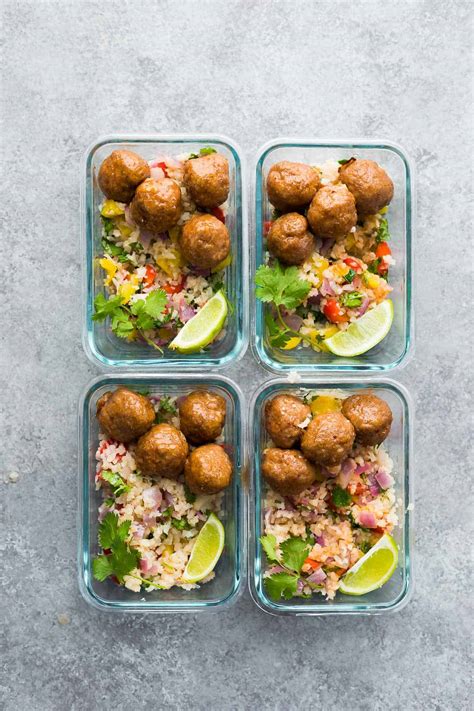 Honey Chipotle Meatball Meal Prep Bowls (+ video) | Sweet ...