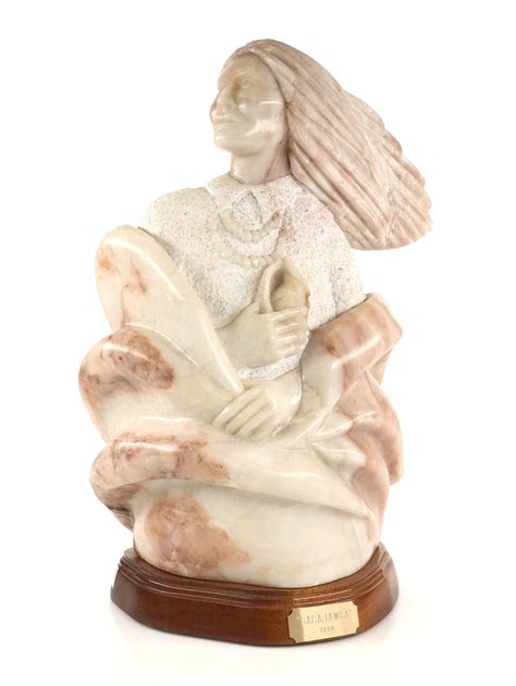 Gypsum calcite alabaster is harder, but workable with a knife, and often has bands. Lot - David Tava "Sacagawea" Alabaster Sculpture